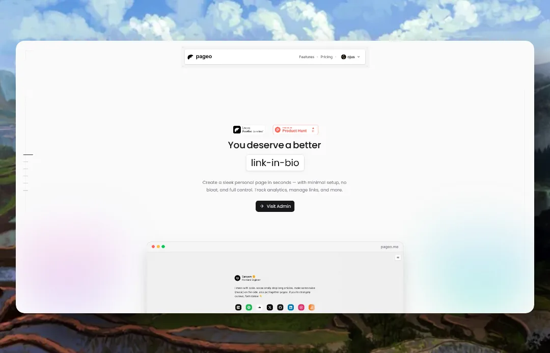 pageo.me link-in-bio platform